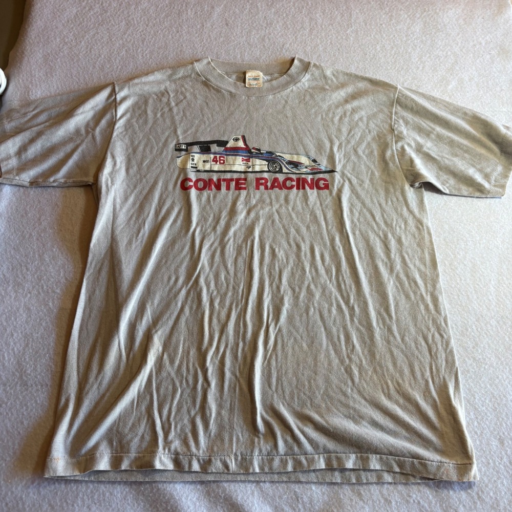 Vintage 80s‎ Conte Racing Formula 1 Car T Shirt Large Gulf Coast Sportswear USA
